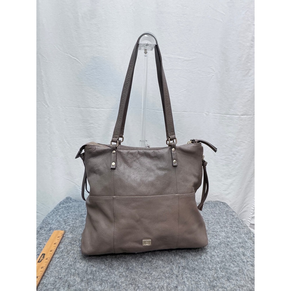 Kooba Everette Leather Tote Bag Taupe Leather